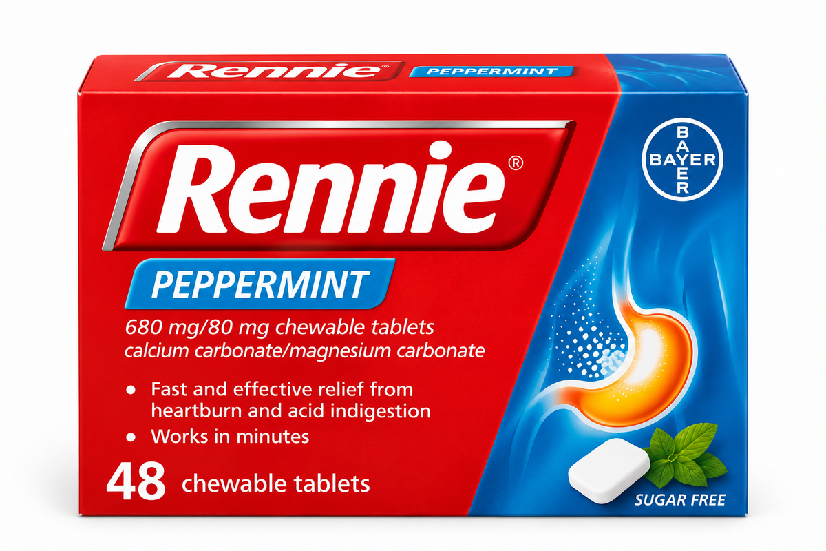 Rennie Pepermunt 680 mg/80 mg kauwtabletten