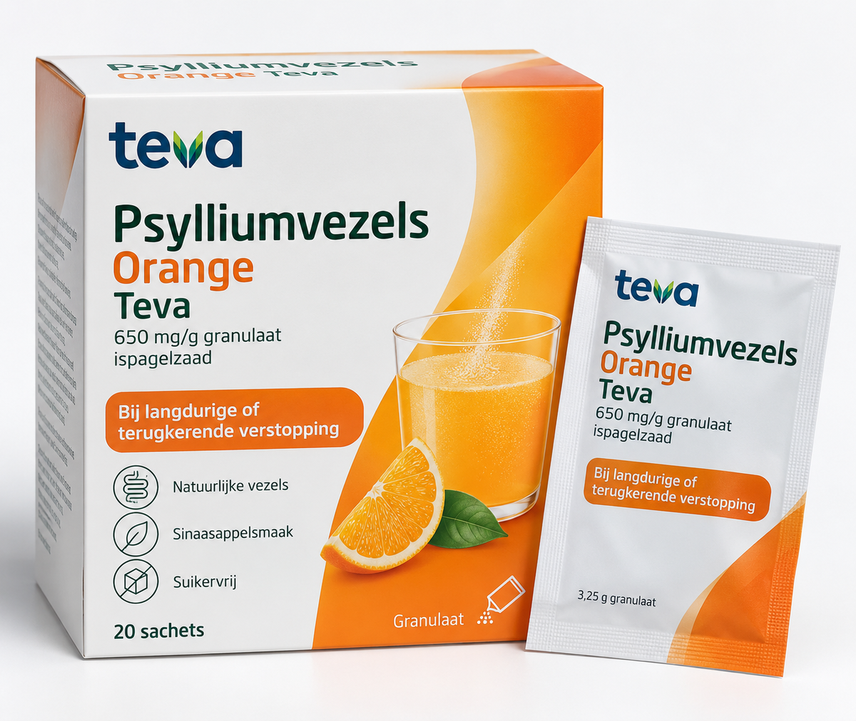 Psylliumvezels gran orange 20 sachets